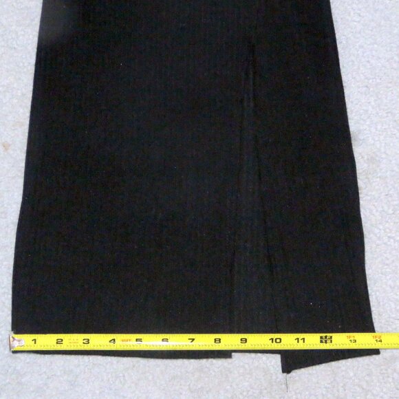 Silence + Noise XS Black Ribbed Sleeveless Scoop Neck Bodycon Midi Dress w/Slit - Picture 4 of 15